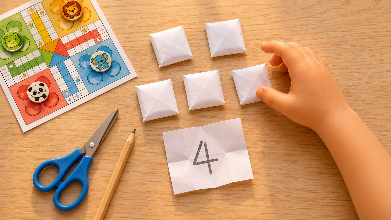 Paper number draw as an alternative to a dice