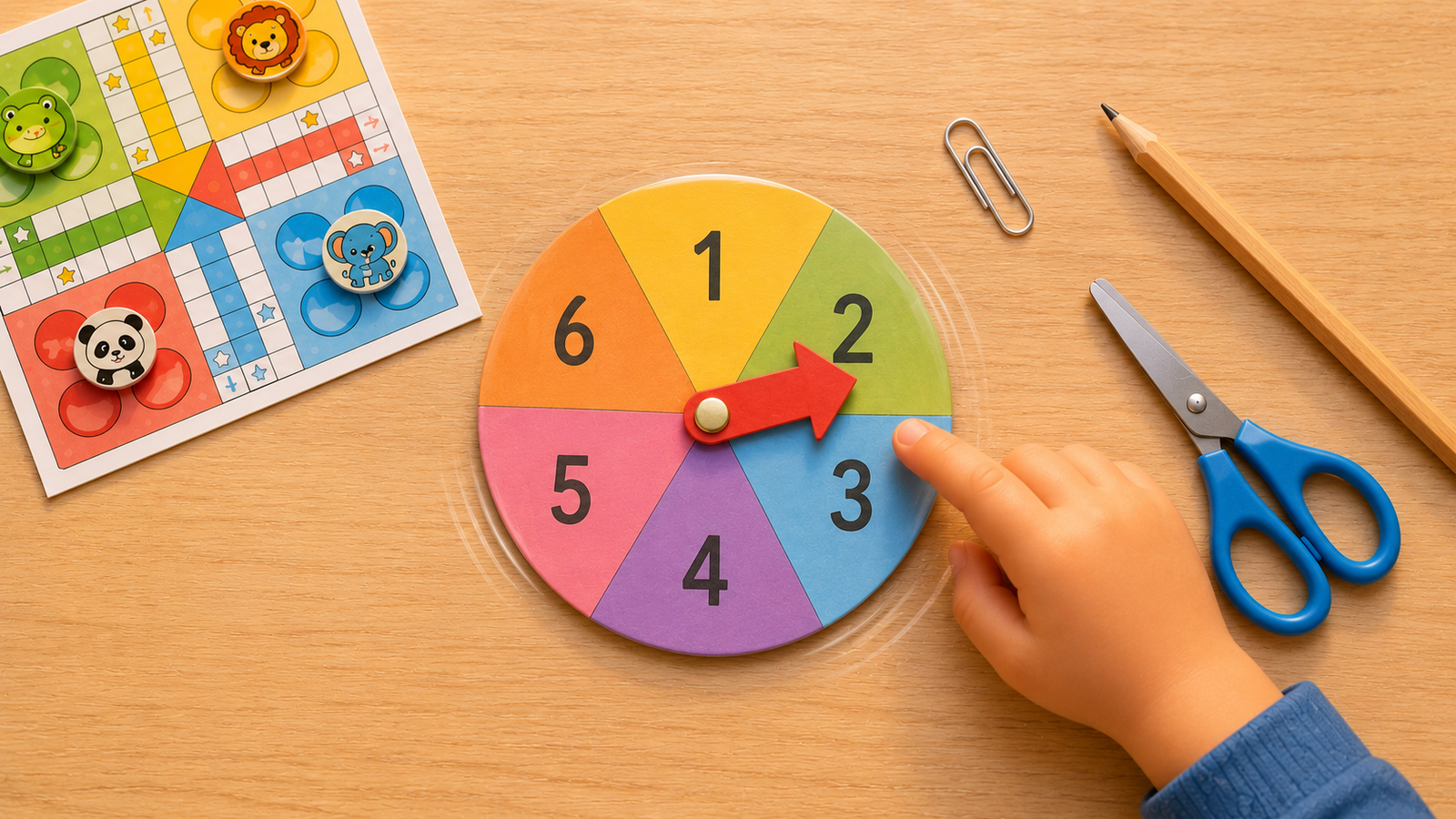 Homemade spinner for Ludo