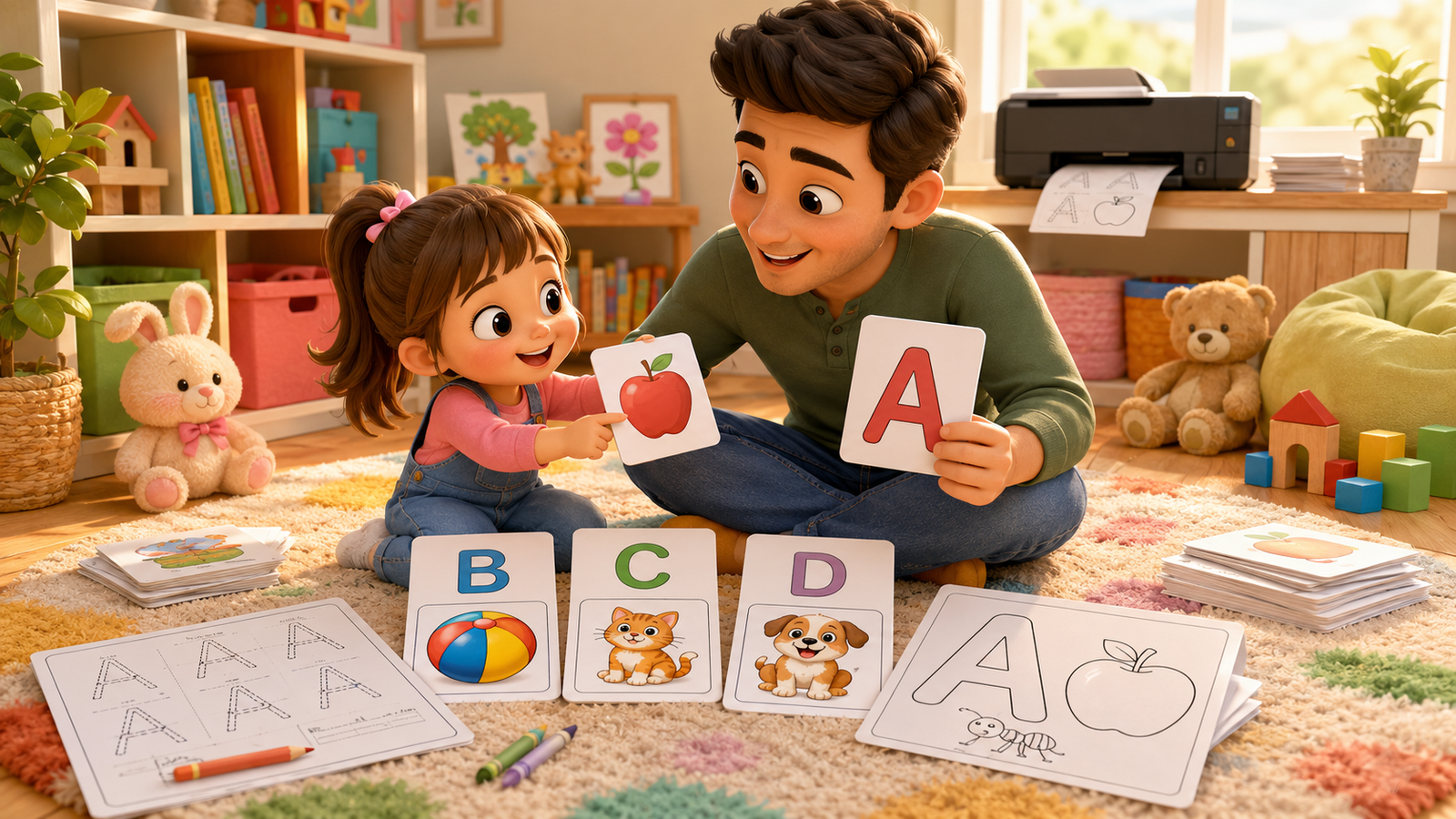 Colorful alphabet learning activity for young children