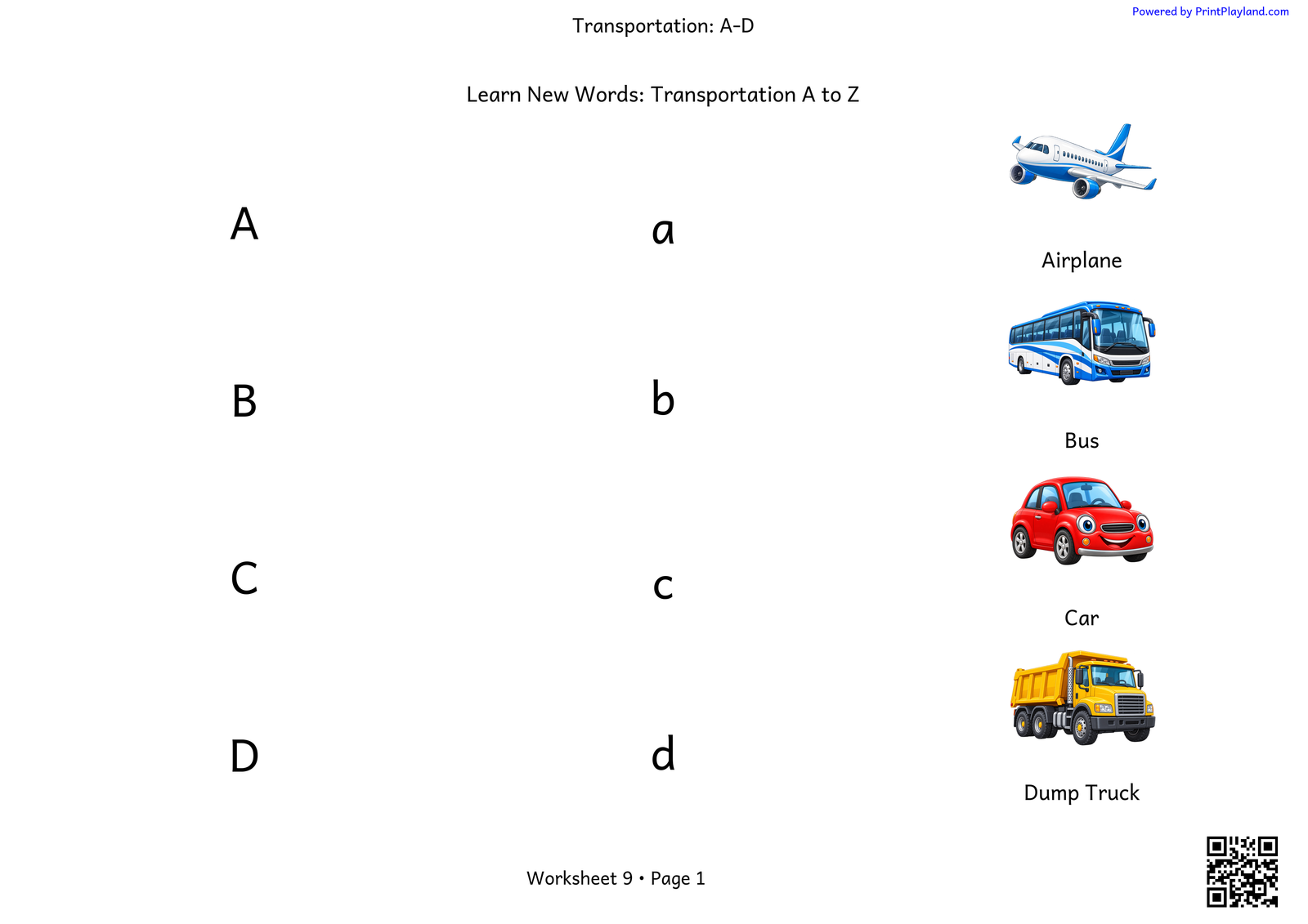 Learn New Words: Transportation A to Z