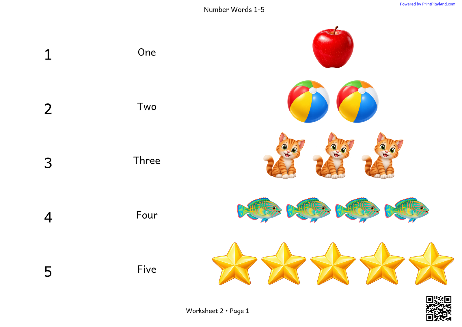 Number Words: Numbers 1–20