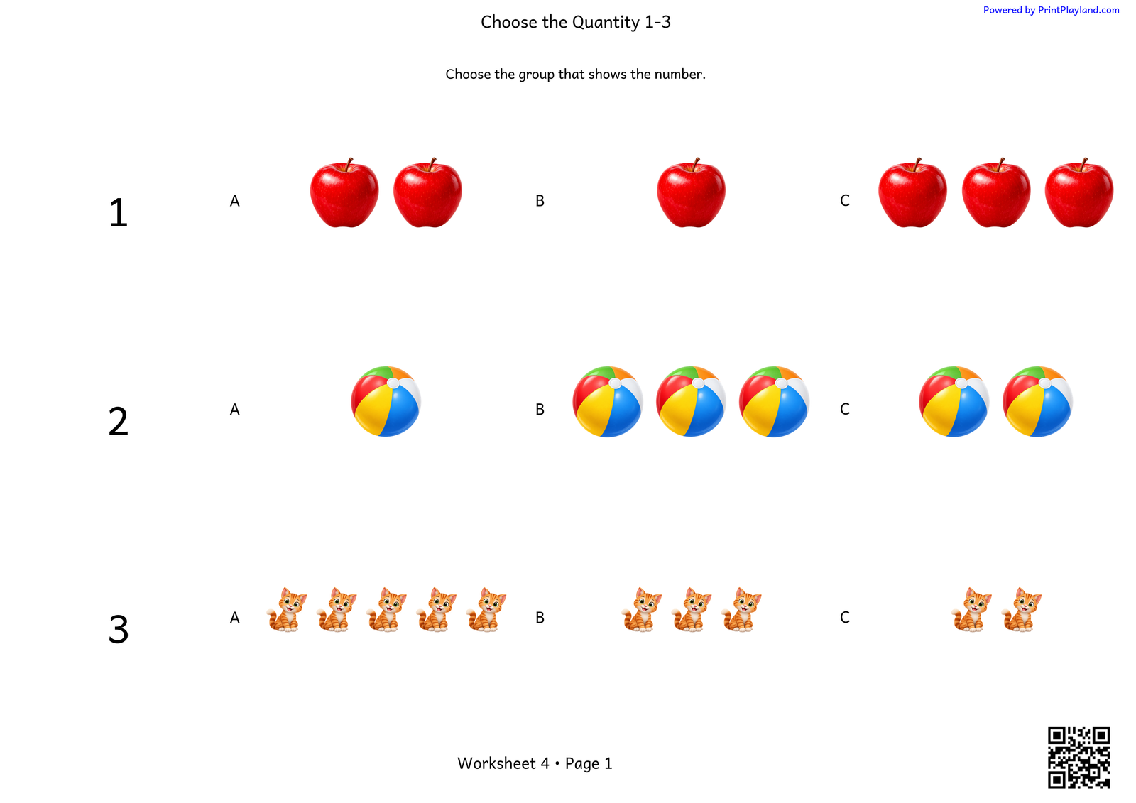 Number-to-Quantity: Numbers 1–20